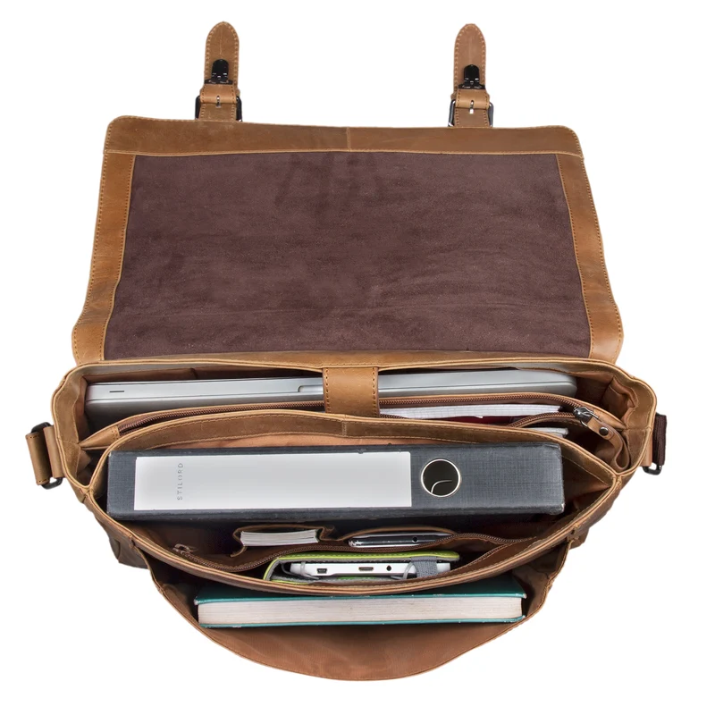 "Alfred" Vintage Aktentasche Leder 17 Zoll