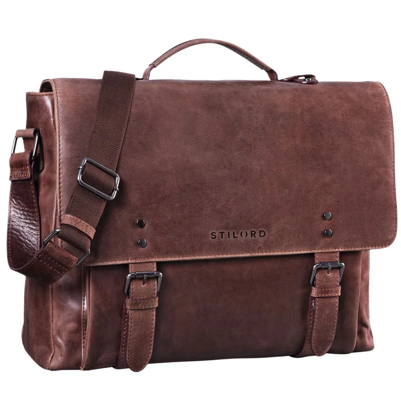 "Alfred" Vintage Aktentasche Leder 17 Zoll