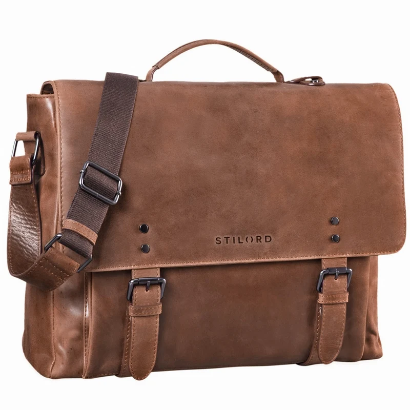 "Alfred" Vintage Aktentasche Leder 17 Zoll