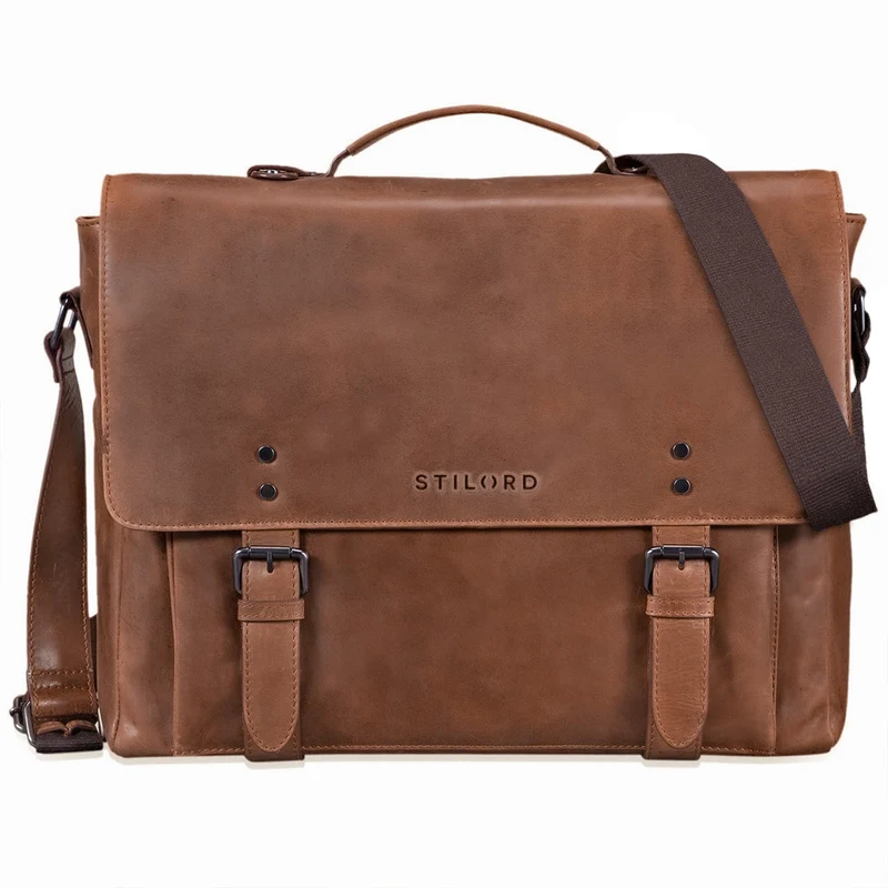 "Alfred" Vintage Aktentasche Leder 17 Zoll
