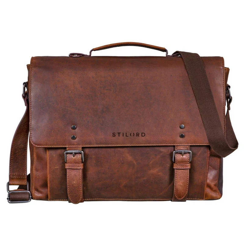 "Alfred" Vintage Aktentasche Leder 17 Zoll