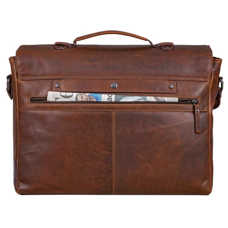 "Alfred" Vintage Aktentasche Leder 17 Zoll