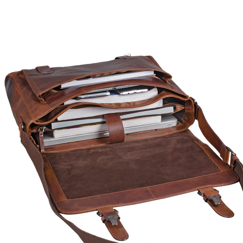"Alfred" Vintage Aktentasche Leder 17 Zoll