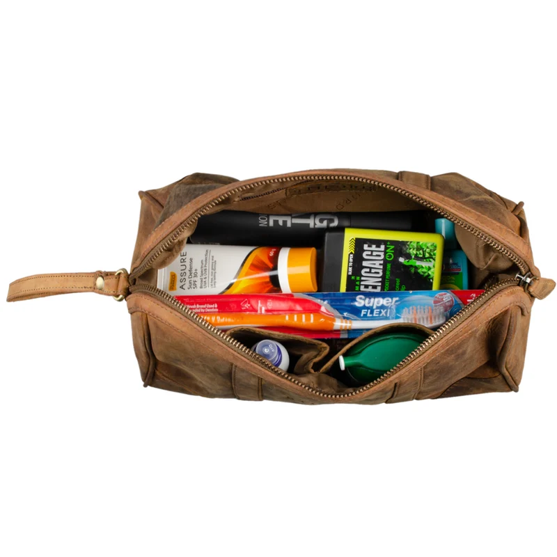 "Charles" Kulturtasche Leder Groß