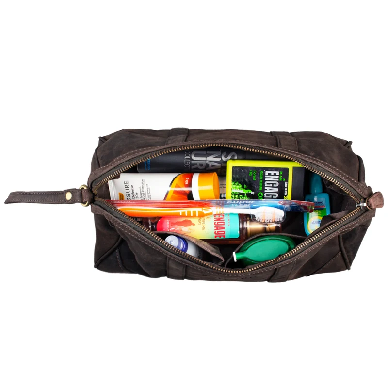 "Charles" Kulturtasche Leder Groß