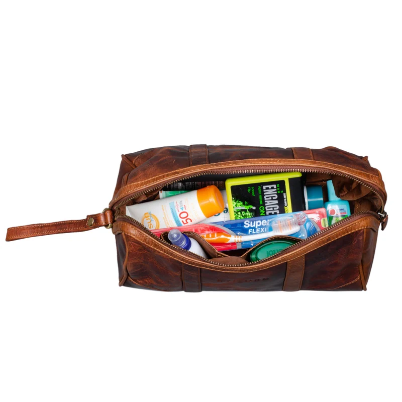 "Charles" Kulturtasche Leder Groß
