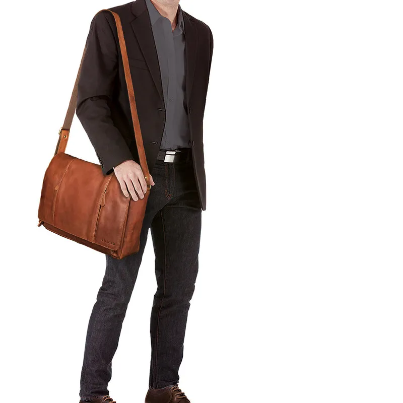 "Erik" Vintage Schultertasche Leder 15,6 Zoll Echtleder Umhängetasche