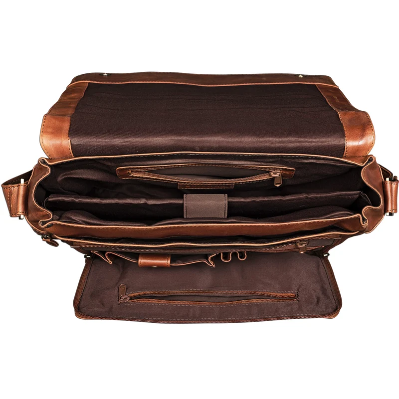 "Erik" Vintage Schultertasche Leder 15,6 Zoll Echtleder Umhängetasche