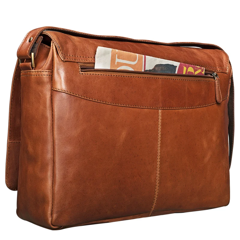 "Erik" Vintage Schultertasche Leder 15,6 Zoll Echtleder Umhängetasche