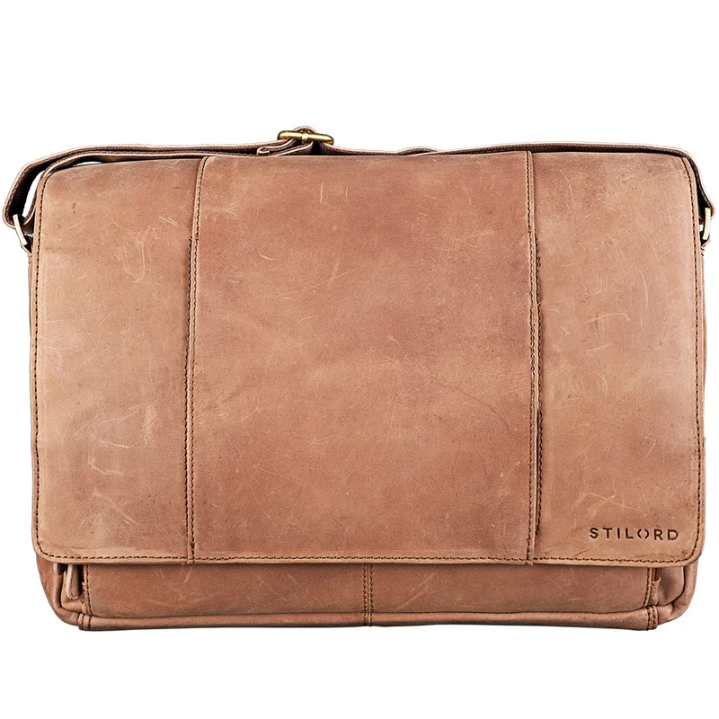 "Erik" Vintage Schultertasche Leder 15,6 Zoll Echtleder Umhängetasche