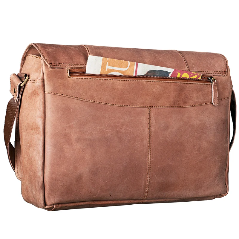 "Erik" Vintage Schultertasche Leder 15,6 Zoll Echtleder Umhängetasche