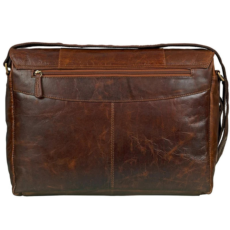 "Erik" Vintage Schultertasche Leder 15,6 Zoll Echtleder Umhängetasche