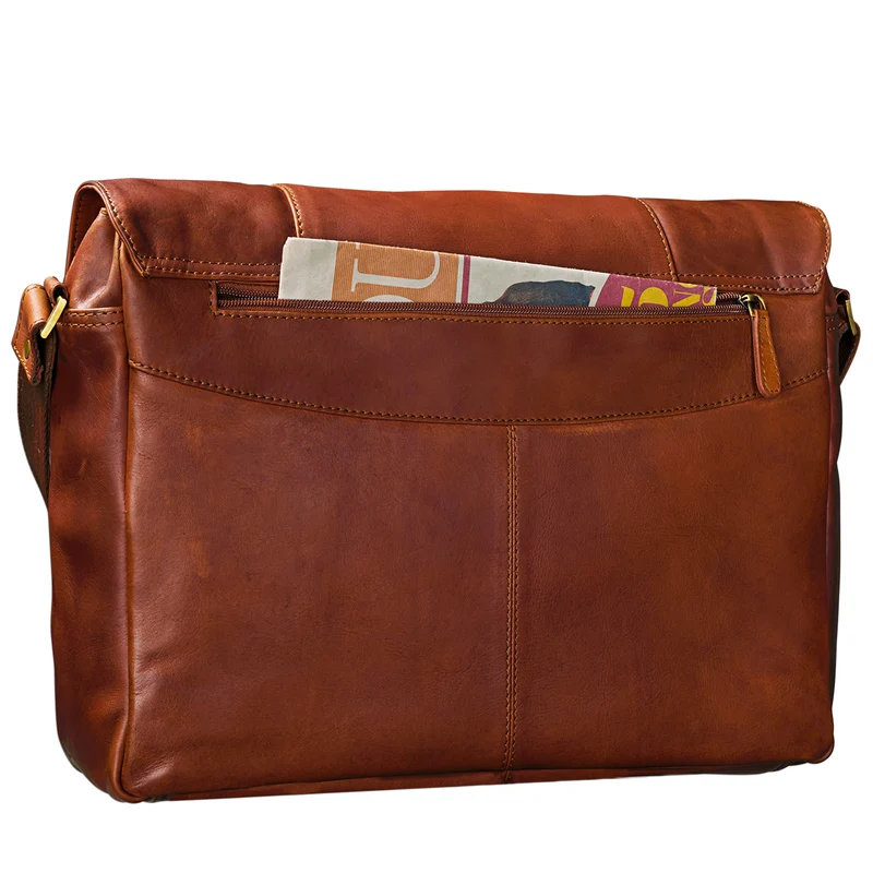 "Erik" Vintage Schultertasche Leder 15,6 Zoll Echtleder Umhängetasche