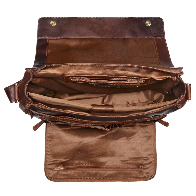 "Erik" Vintage Schultertasche Leder 15,6 Zoll Echtleder Umhängetasche