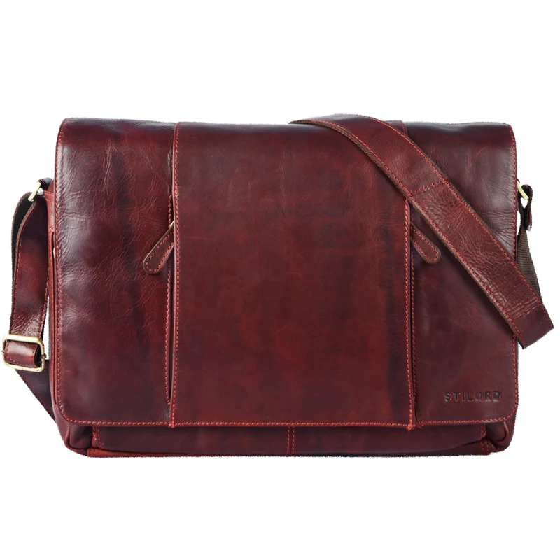 "Erik" Vintage Schultertasche Leder 15,6 Zoll Echtleder Umhängetasche
