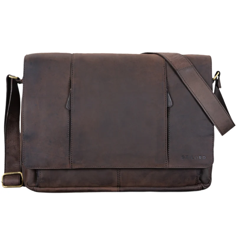 "Erik" Vintage Schultertasche Leder 15,6 Zoll Echtleder Umhängetasche
