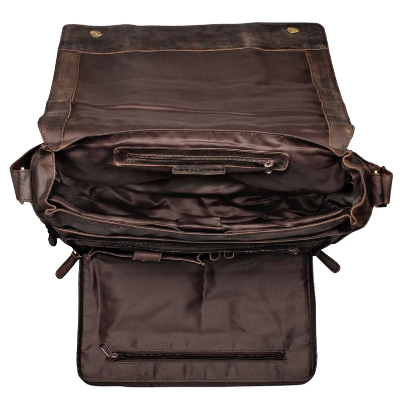 "Erik" Vintage Schultertasche Leder 15,6 Zoll Echtleder Umhängetasche