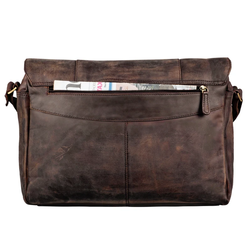 "Erik" Vintage Schultertasche Leder 15,6 Zoll Echtleder Umhängetasche
