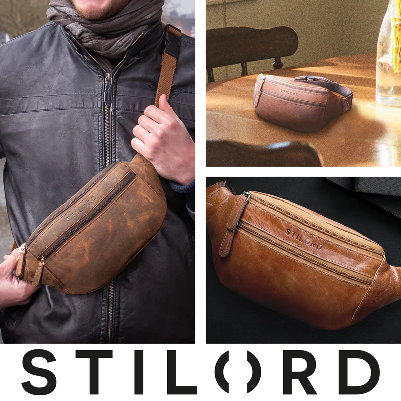 "Marian" Gürteltasche Leder Vintage
