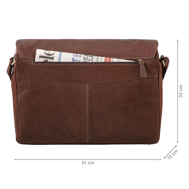"Tom" Vintage Leder Umhängetasche mit 15 Zoll Laptopfach für Damen und Herren