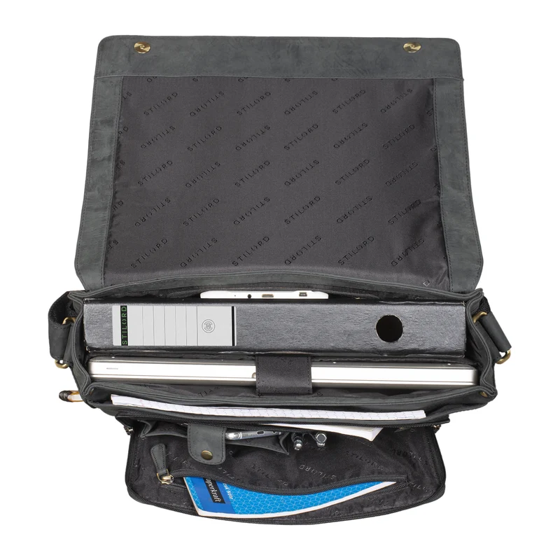 "Tom" Vintage Leder Umhängetasche mit 15 Zoll Laptopfach für Damen und Herren