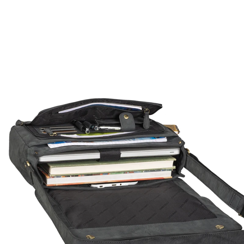"Tom" Vintage Leder Umhängetasche mit 15 Zoll Laptopfach für Damen und Herren