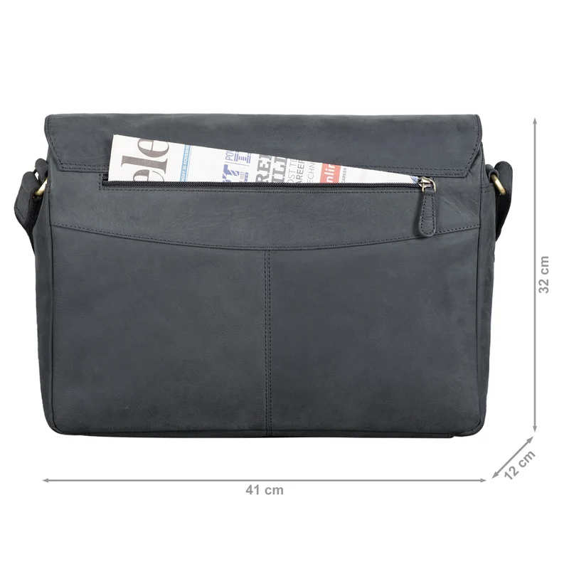 "Tom" Vintage Leder Umhängetasche mit 15 Zoll Laptopfach für Damen und Herren