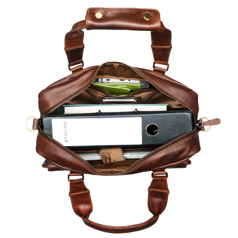 "Vitus" Ledertasche Männer Frauen braun