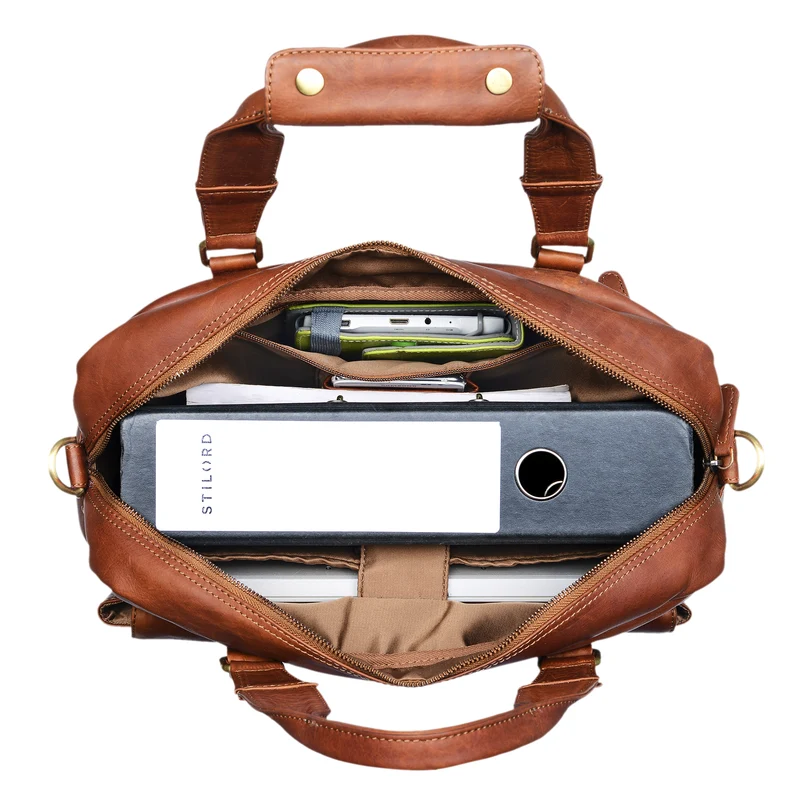 "Vitus" Ledertasche Männer Frauen braun