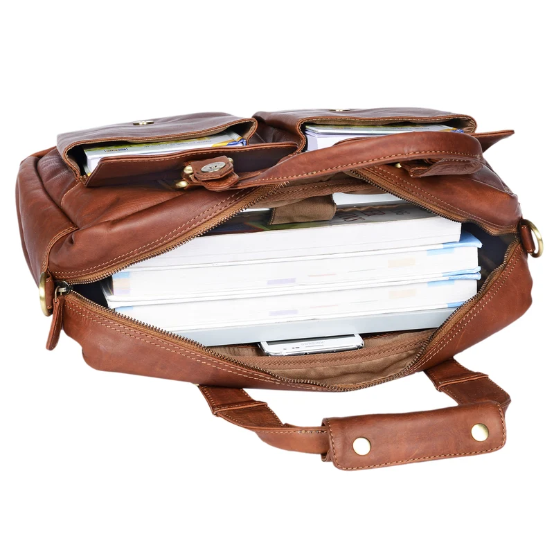 "Vitus" Ledertasche Männer Frauen braun