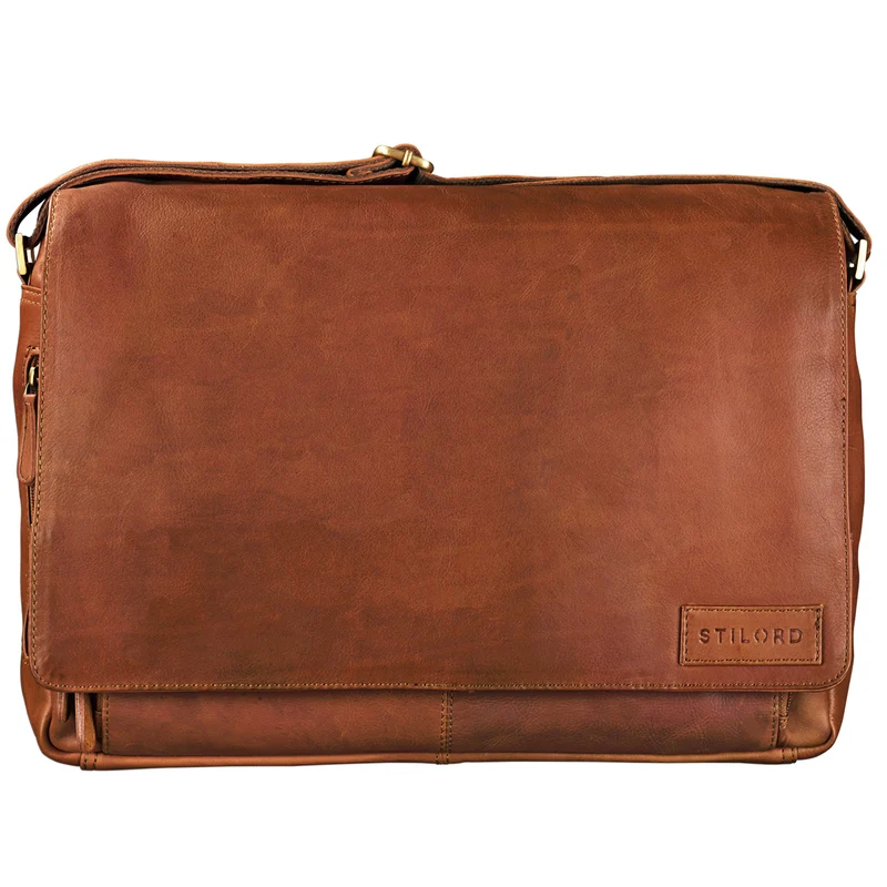 "Rick" Schultertasche Leder für 15,6 Zoll Laptop