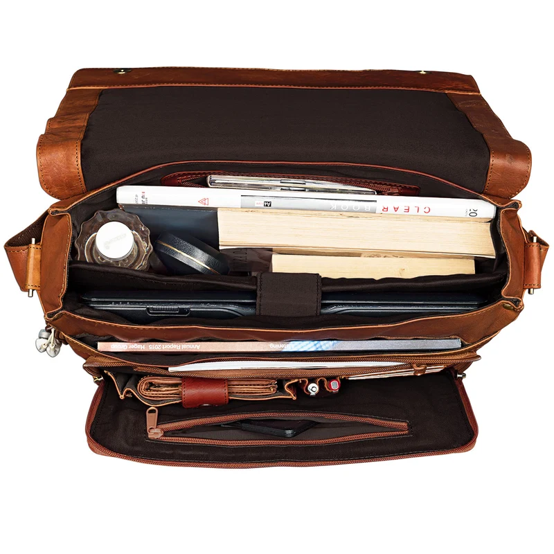 "Rick" Schultertasche Leder für 15,6 Zoll Laptop