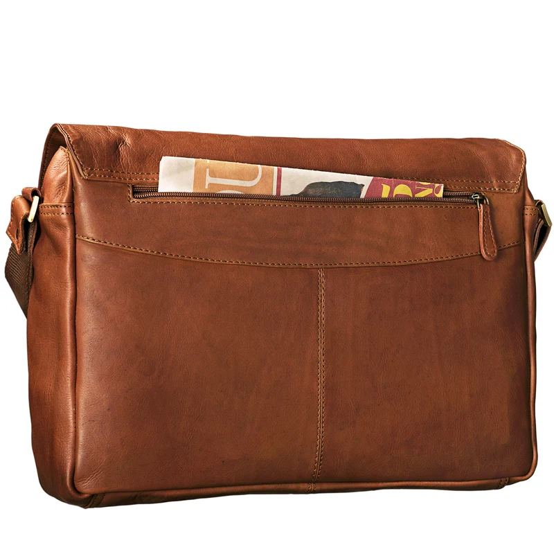 "Rick" Schultertasche Leder für 15,6 Zoll Laptop