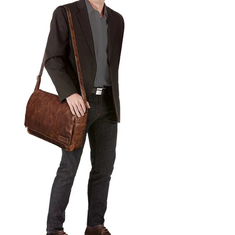"Rick" Schultertasche Leder für 15,6 Zoll Laptop