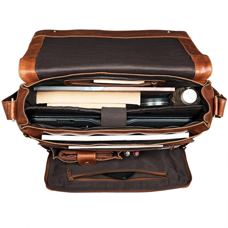 "Rick" Schultertasche Leder für 15,6 Zoll Laptop