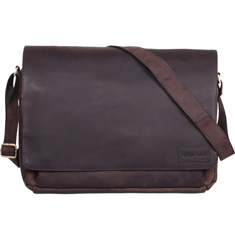 "Rick" Schultertasche Leder für 15,6 Zoll Laptop