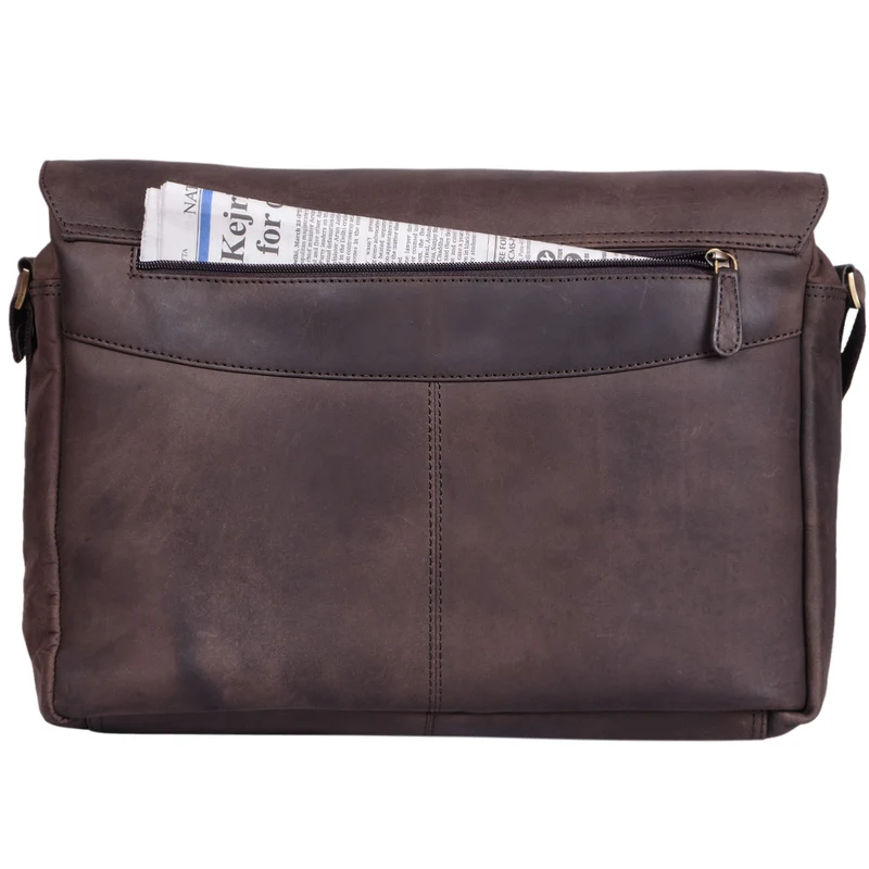 "Rick" Schultertasche Leder für 15,6 Zoll Laptop