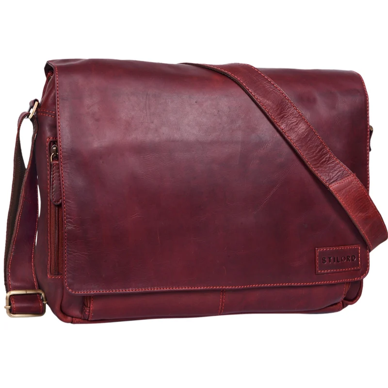 "Rick" Schultertasche Leder für 15,6 Zoll Laptop