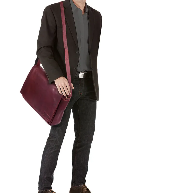 "Rick" Schultertasche Leder für 15,6 Zoll Laptop