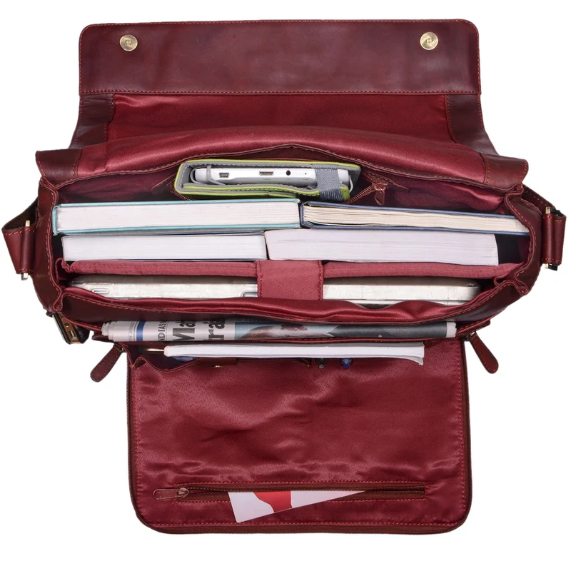 "Rick" Schultertasche Leder für 15,6 Zoll Laptop