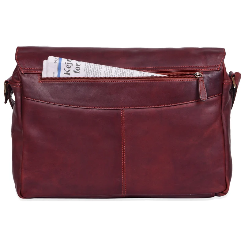 "Rick" Schultertasche Leder für 15,6 Zoll Laptop