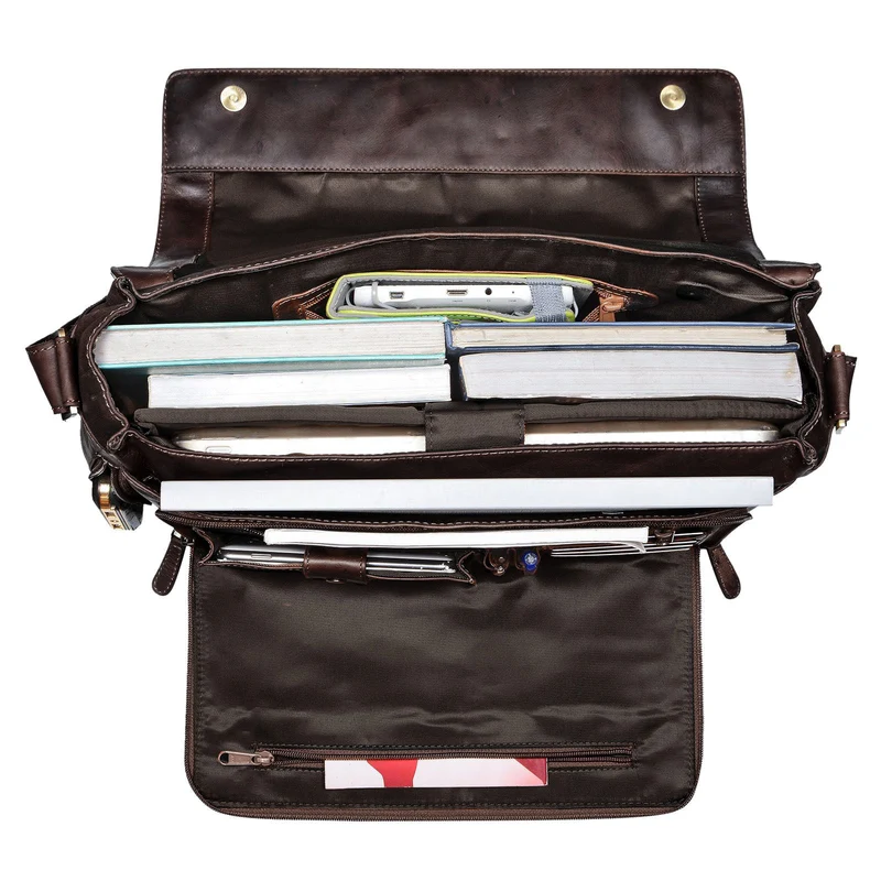 "Rick" Schultertasche Leder für 15,6 Zoll Laptop
