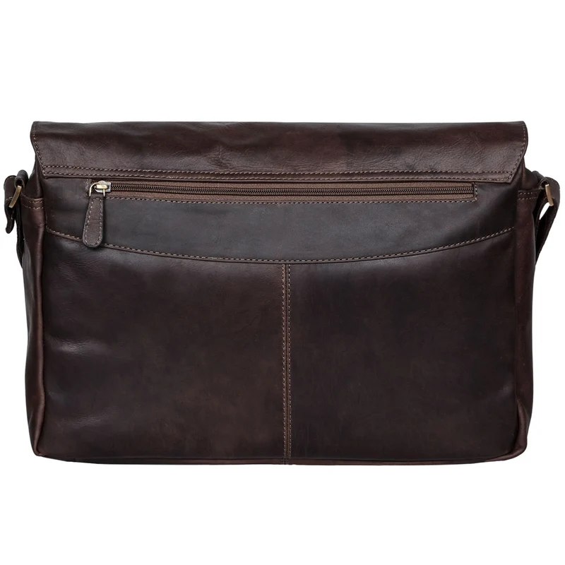 "Rick" Schultertasche Leder für 15,6 Zoll Laptop