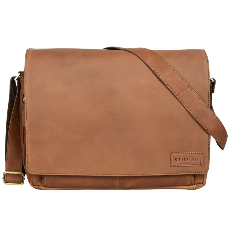 "Rick" Schultertasche Leder für 15,6 Zoll Laptop
