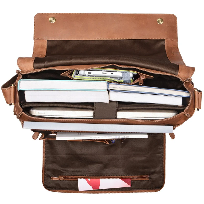 "Rick" Schultertasche Leder für 15,6 Zoll Laptop