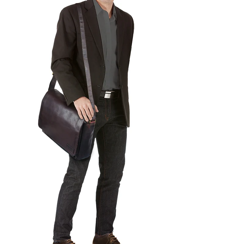 "Rick" Schultertasche Leder für 15,6 Zoll Laptop