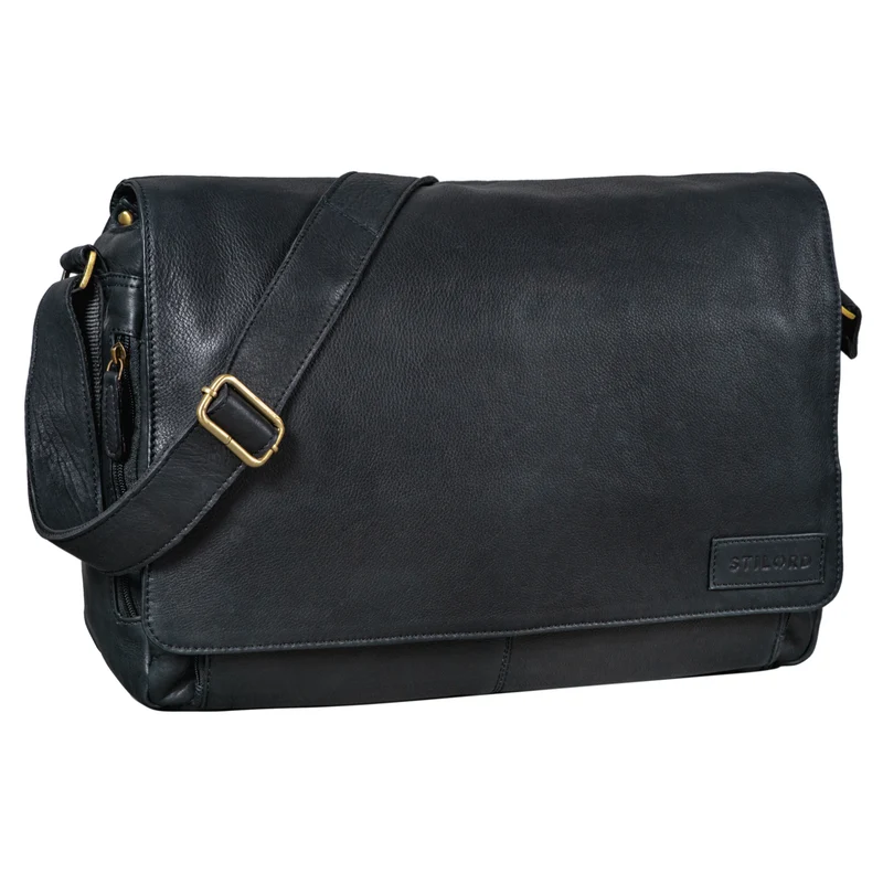 "Rick" Schultertasche Leder für 15,6 Zoll Laptop