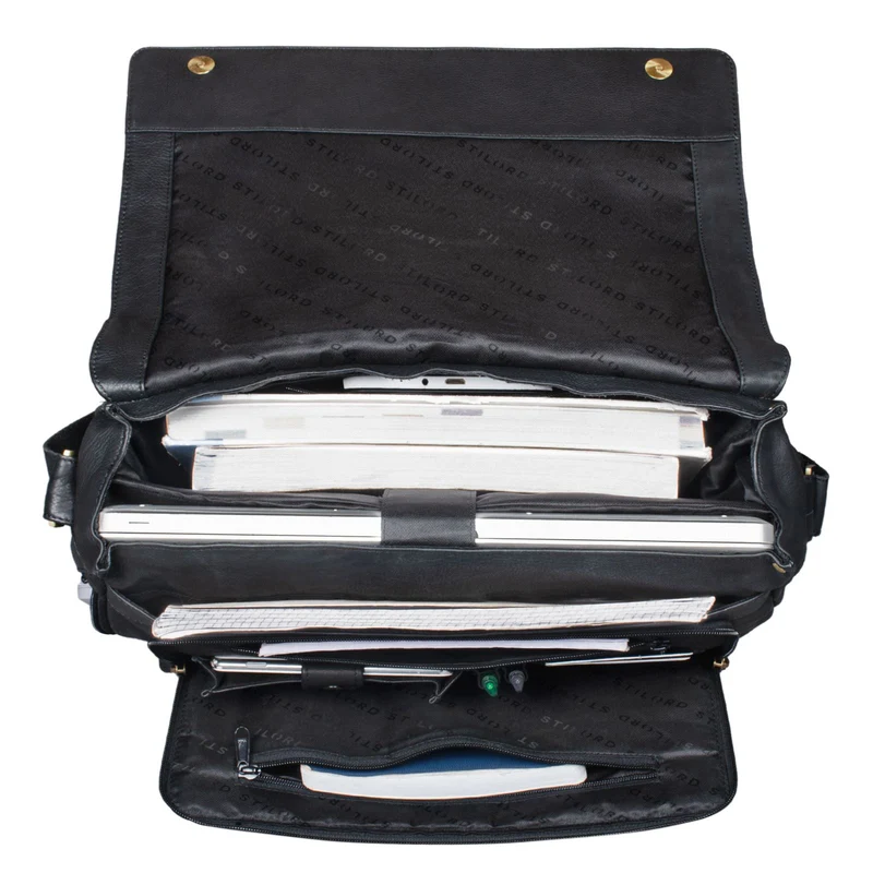 "Rick" Schultertasche Leder für 15,6 Zoll Laptop