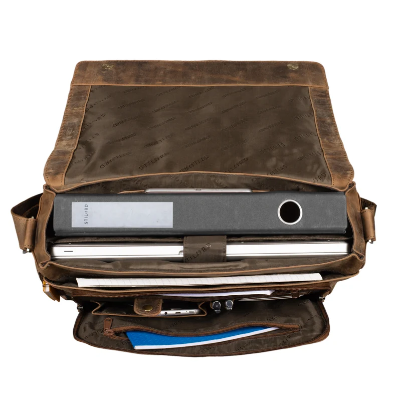 "Rick" Schultertasche Leder für 15,6 Zoll Laptop