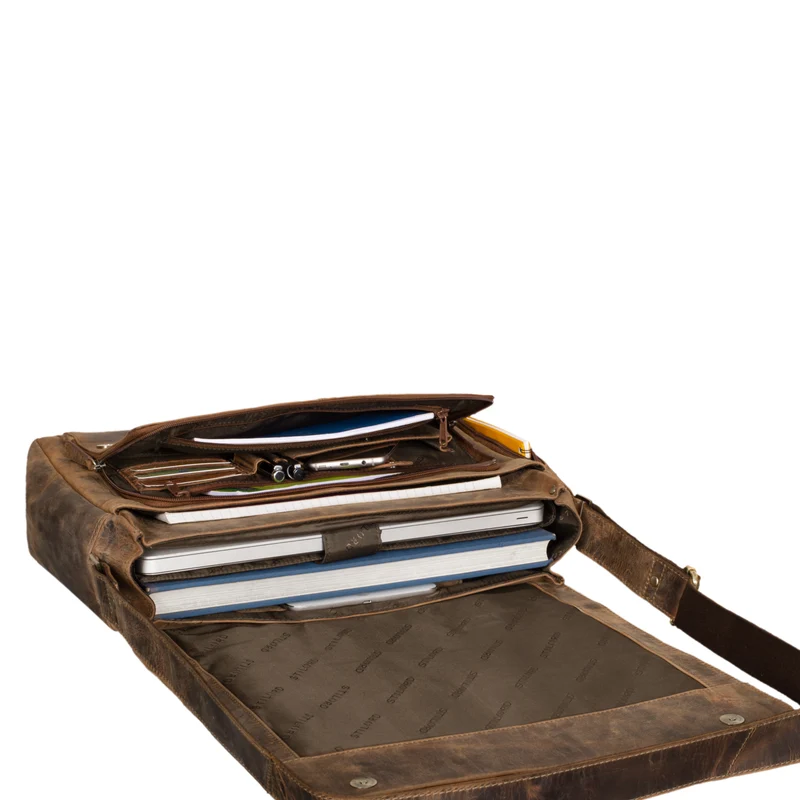 "Rick" Schultertasche Leder für 15,6 Zoll Laptop